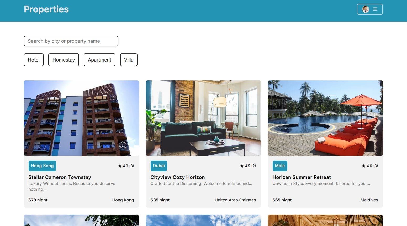 Next.js Property Rental Project