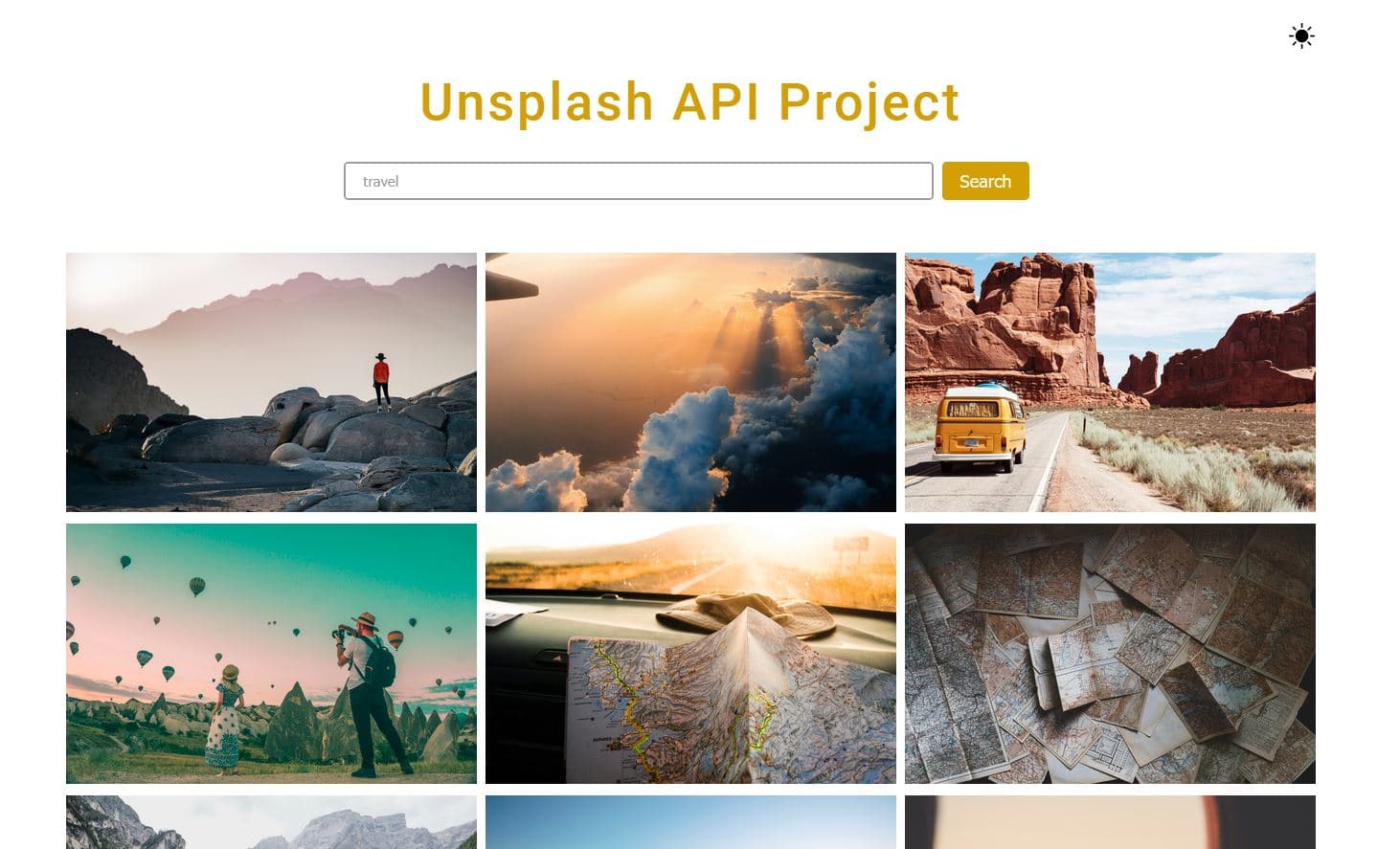 Unsplash API Project